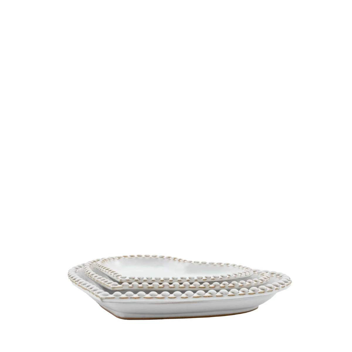 Gallery Direct Beaded Heart Plate Set of 3