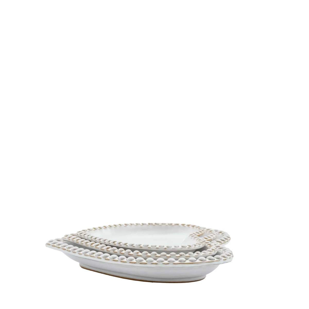 Gallery Direct Beaded Heart Plate Set of 3