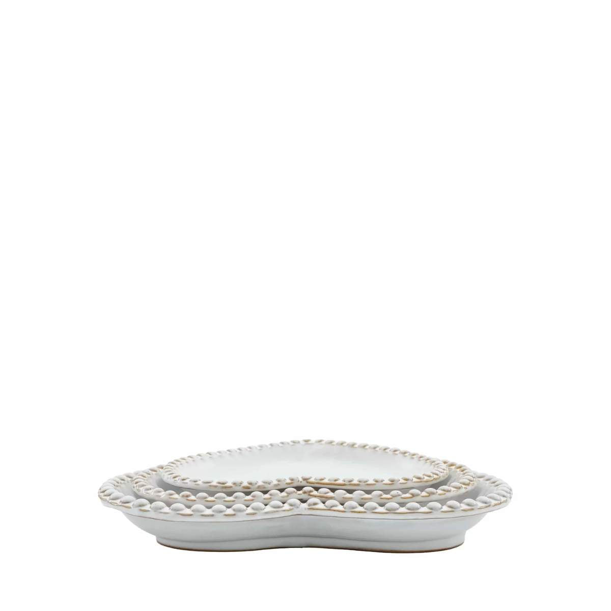 Gallery Direct Beaded Heart Plate Set of 3