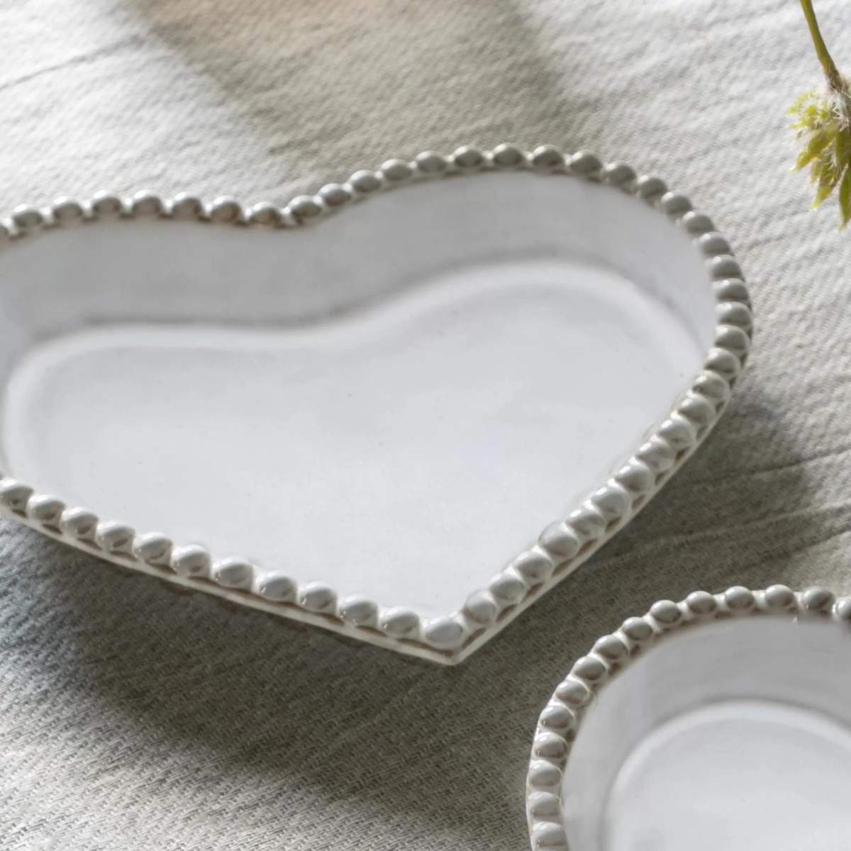 Gallery Direct Beaded Heart Plate Set of 3