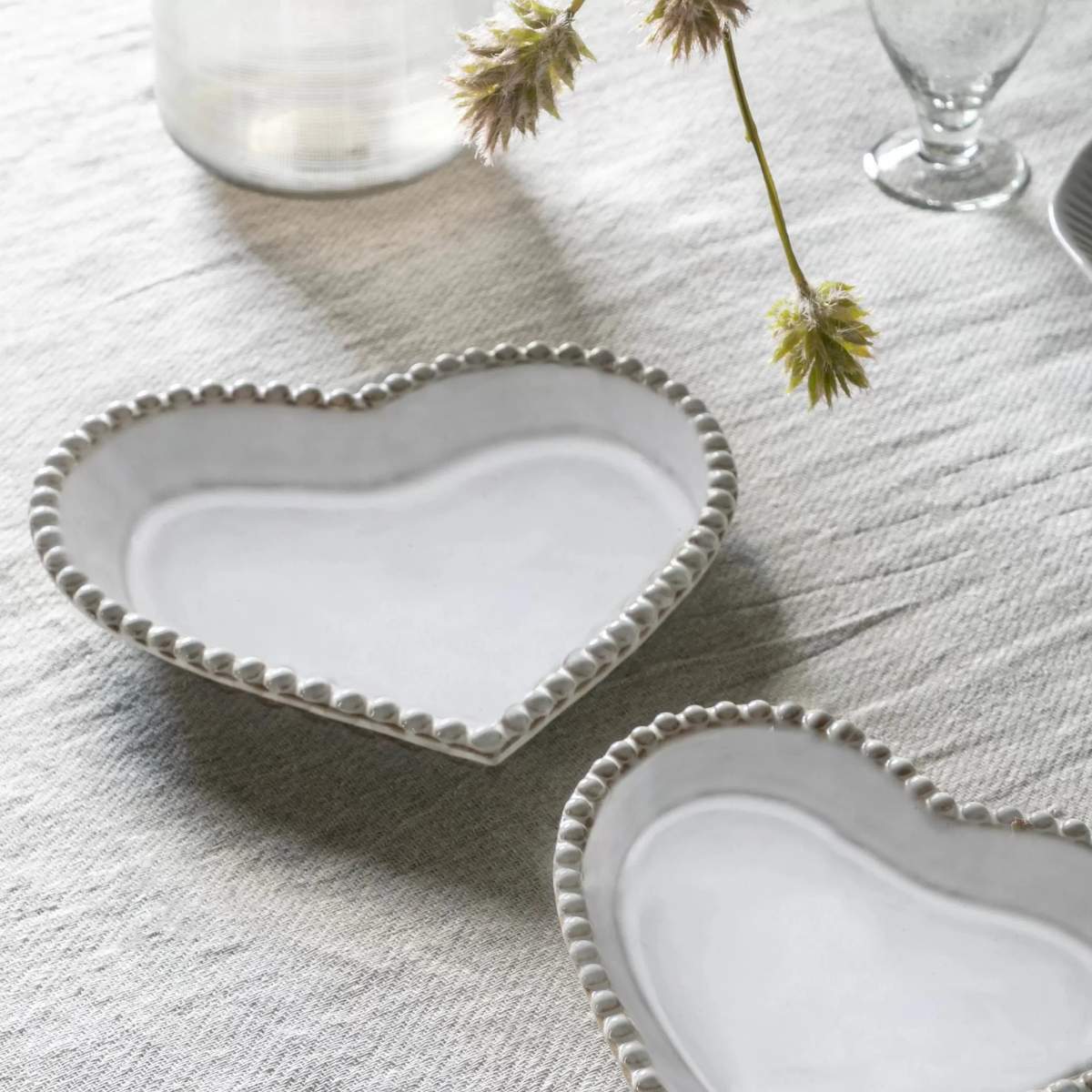 Gallery Direct Beaded Heart Plate Set of 3