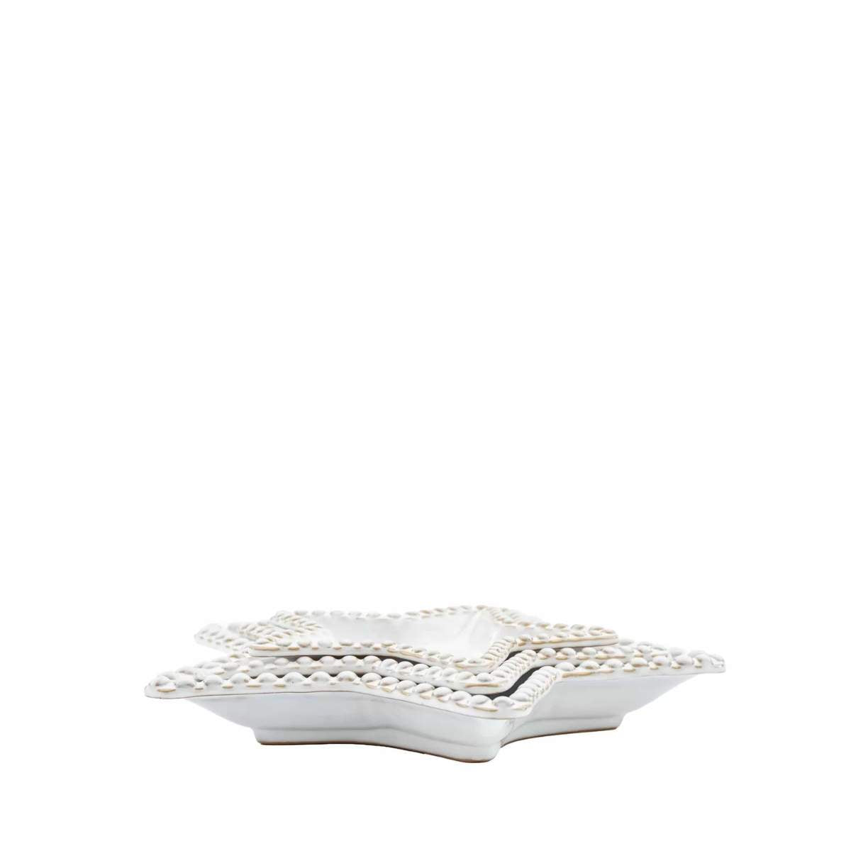 Gallery Direct Beaded Star Plate Set of 3