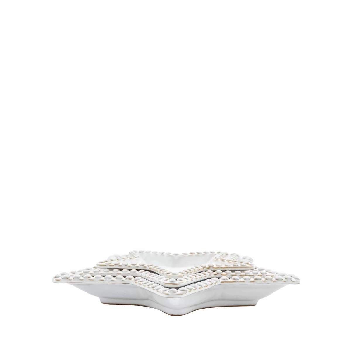 Gallery Direct Beaded Star Plate Set of 3