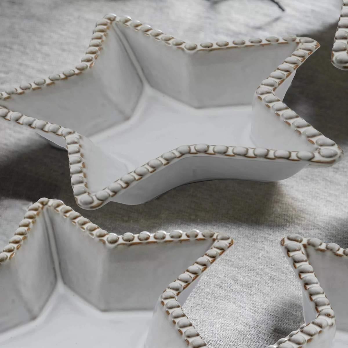 Gallery Direct Beaded Star Plate Set of 3