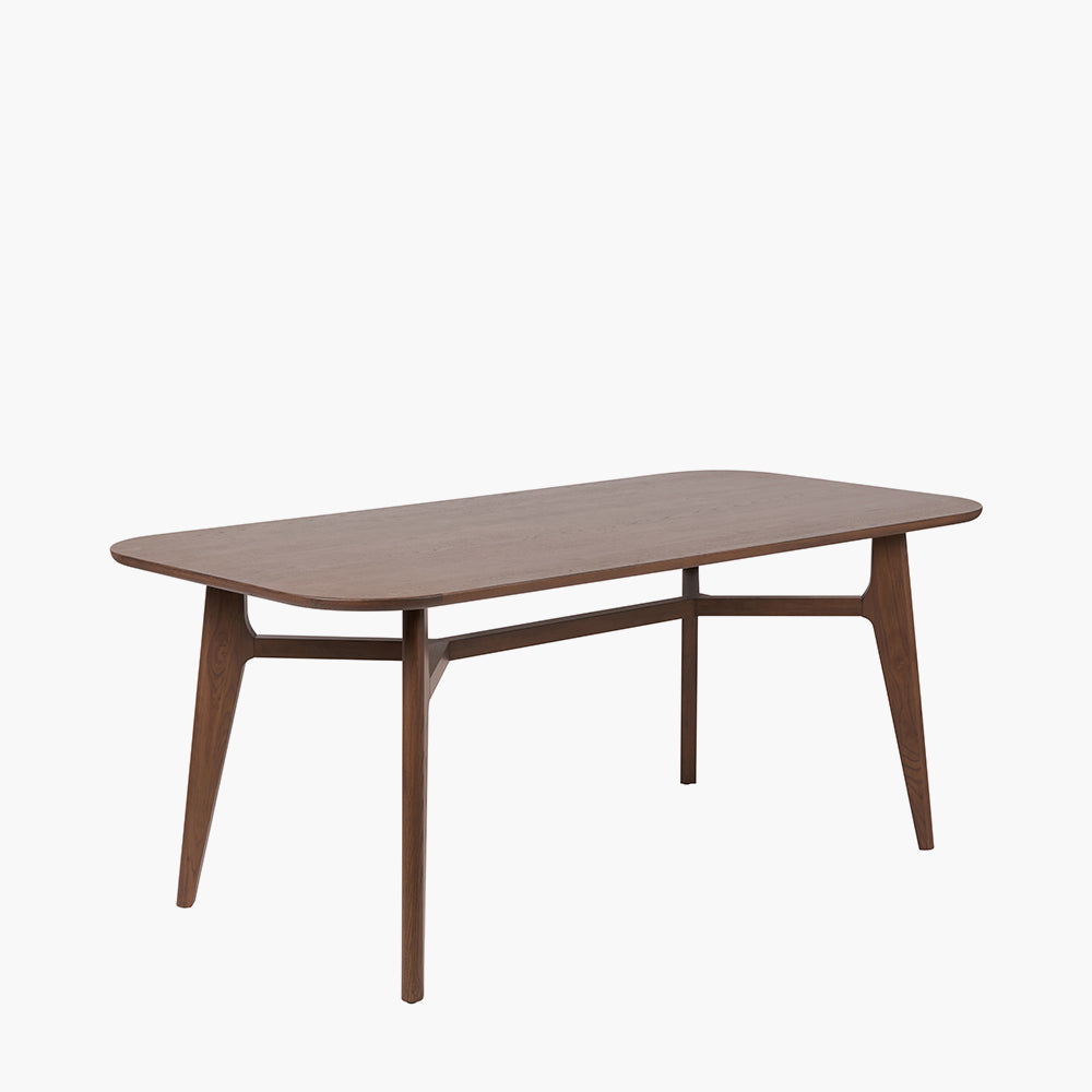 Beau&Co Alvar Dark Ash Wood Retro Dining Table