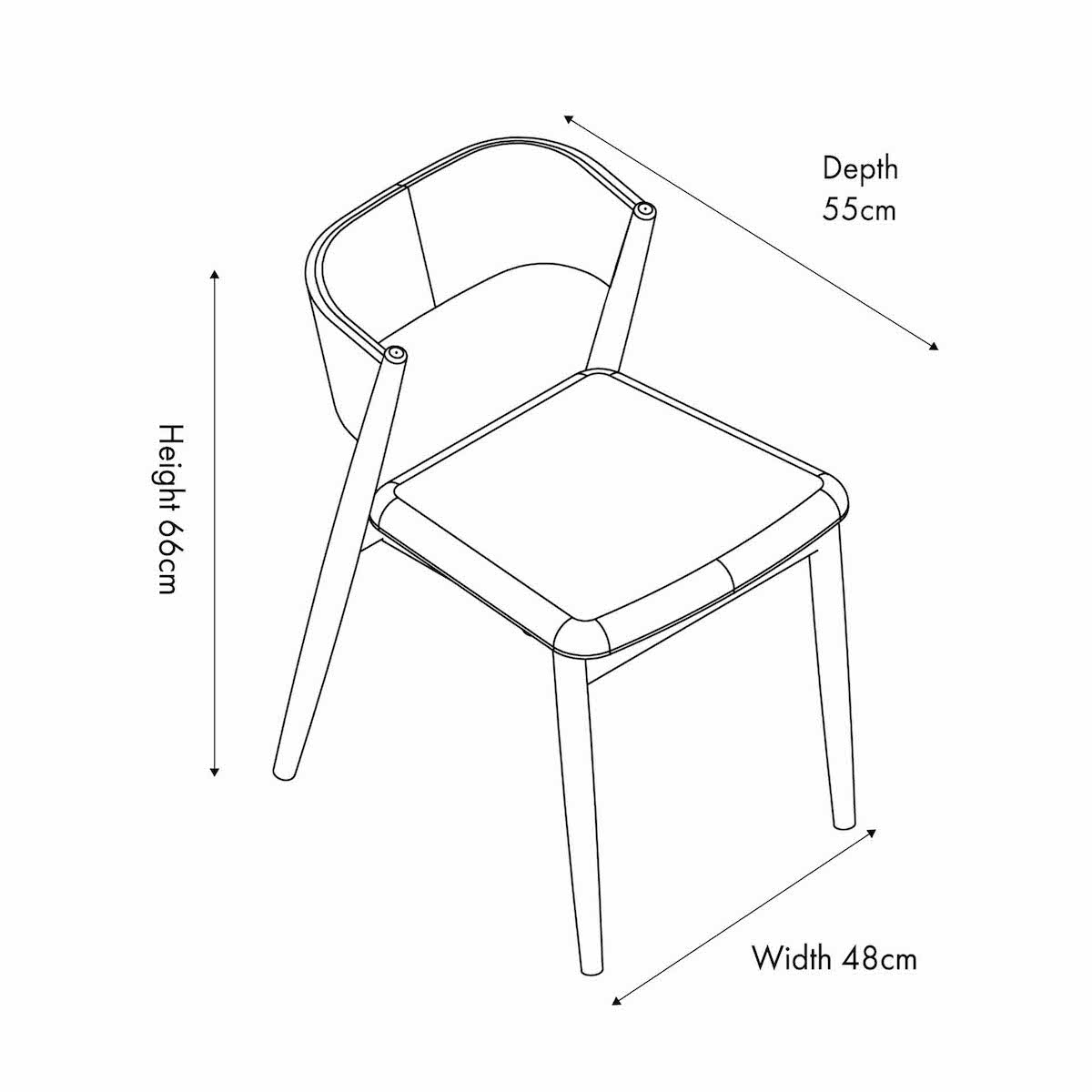 Beau&Co Alvar Natural Linen and Dark Ash Wood Curved Back Dining Chair