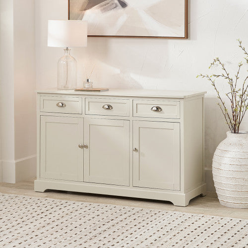 Beau&Co Bjarke Linen Pine Wood 3 Door 3 Drawer Unit