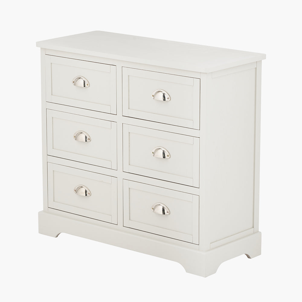 Beau&Co Bjarke Linen Pine Wood 6 Drawer Unit