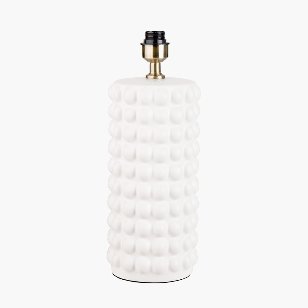 Beau&Co Bjorn White Bobbled Ceramic Tall Table Lamp Base