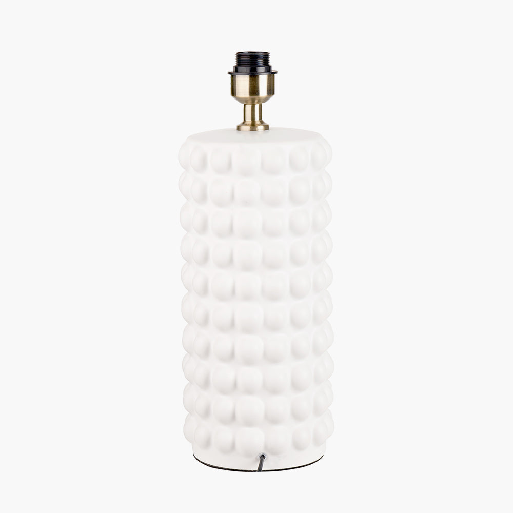 Beau&Co Bjorn White Bobbled Ceramic Tall Table Lamp Base