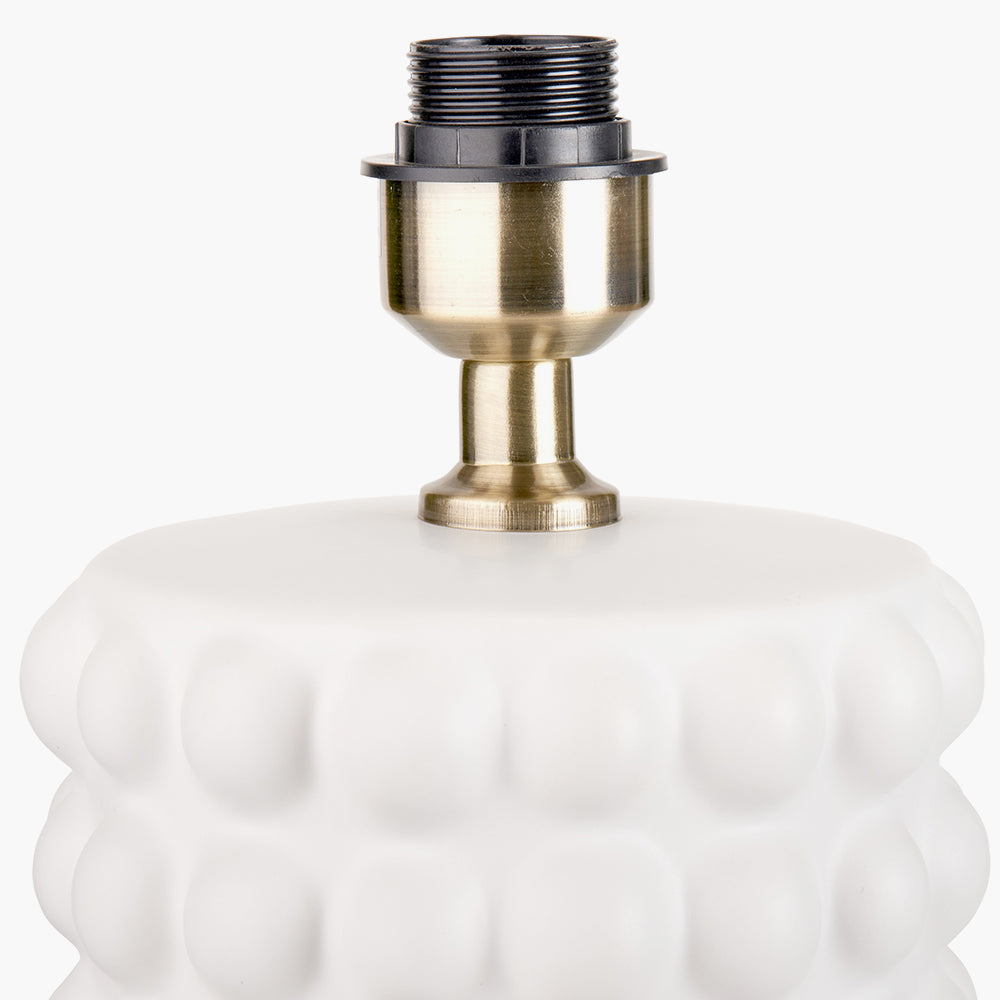 Beau&Co Bjorn White Bobbled Ceramic Tall Table Lamp Base