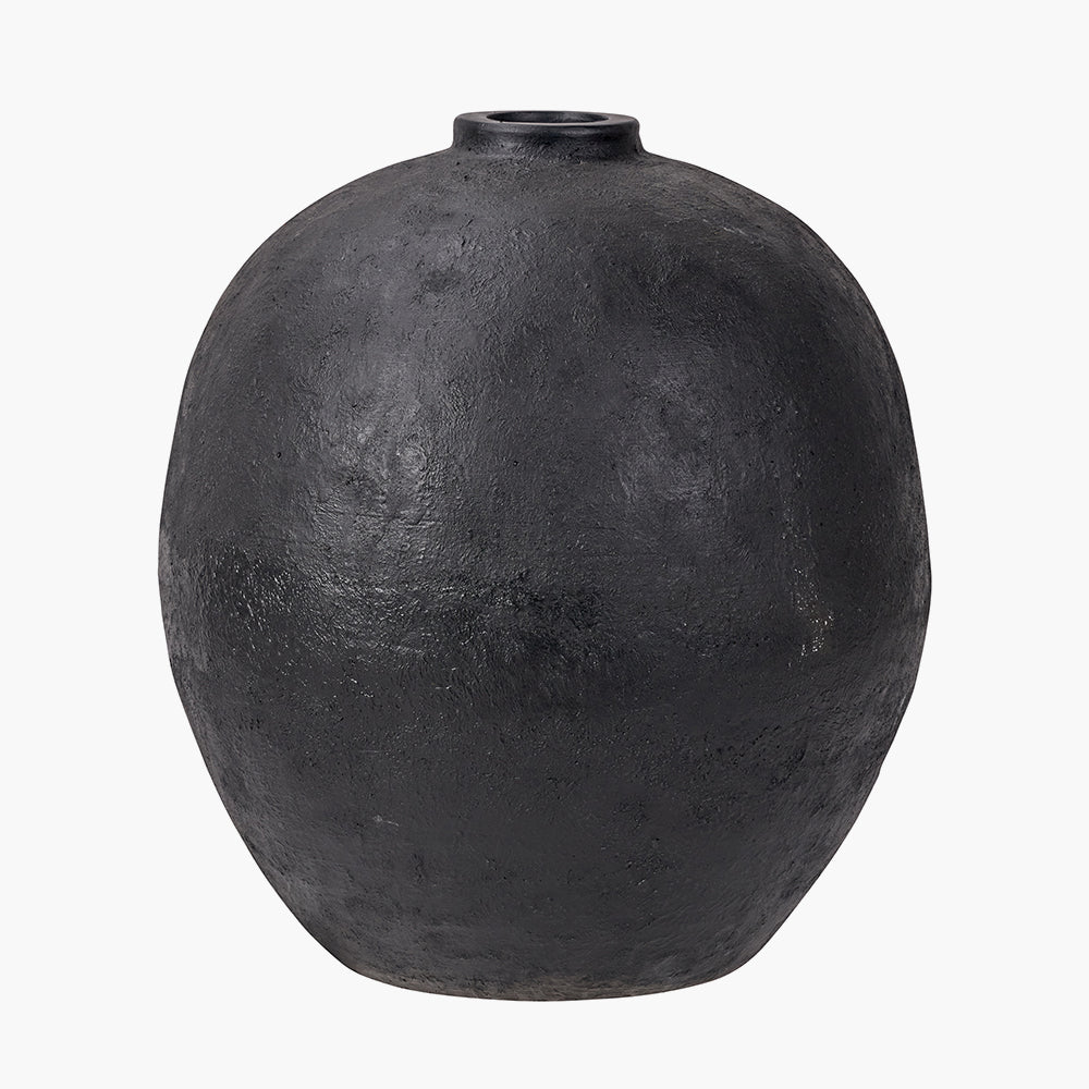 Beau&Co Black Fibrestone Decorative Vase