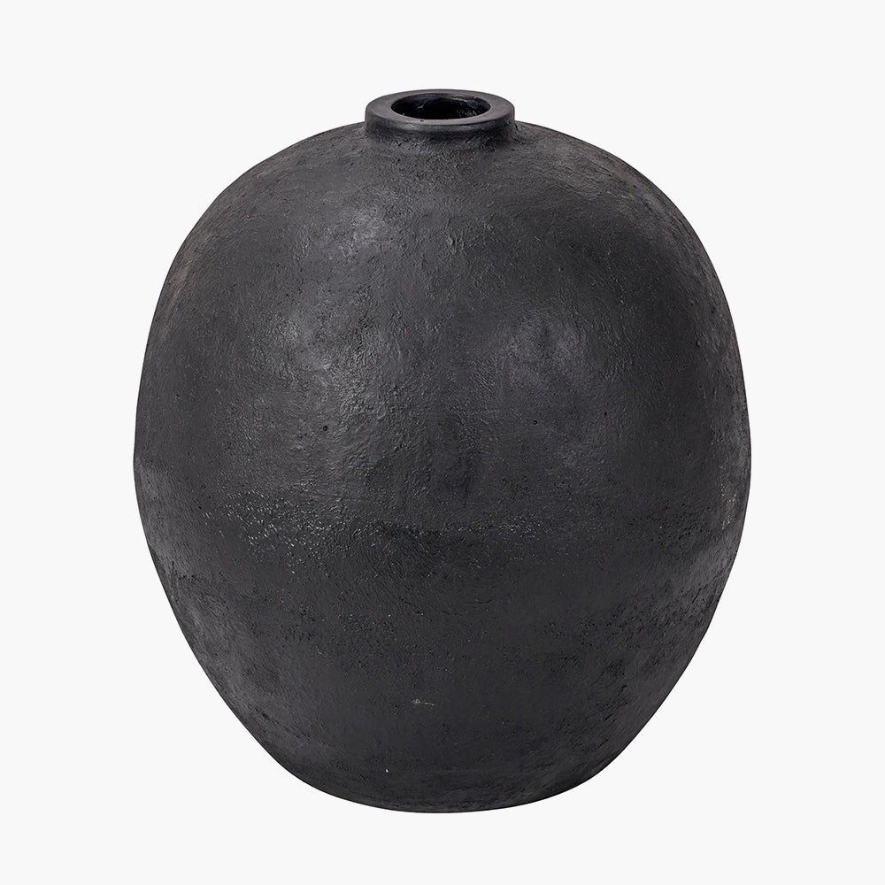Beau&Co Black Fibrestone Decorative Vase