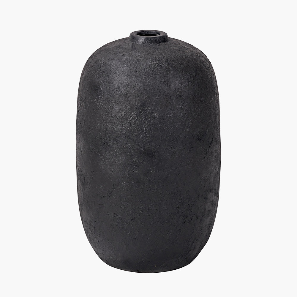 Beau&Co Black Fibrestone Decorative Vase Tall