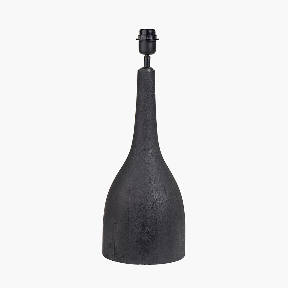 Beau&Co Ebba Black Mango Wood Curved Table Lamp Base