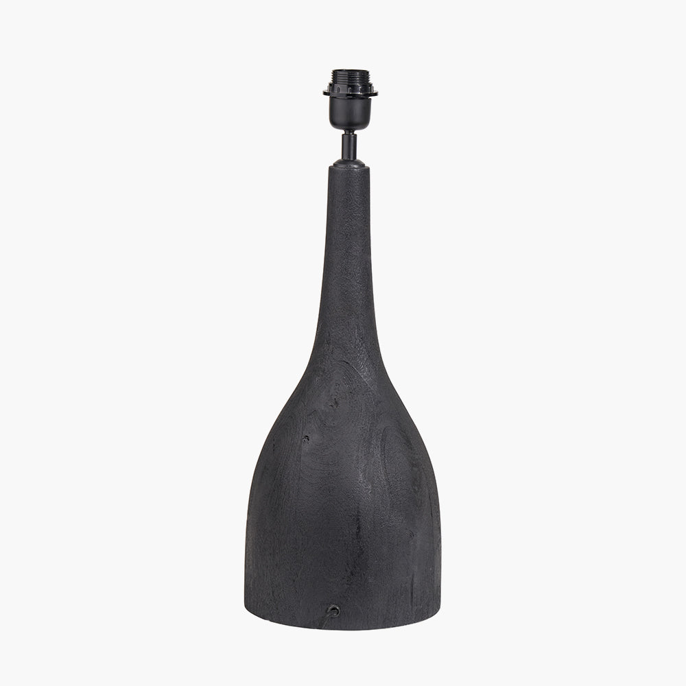 Beau&Co Ebba Black Mango Wood Curved Table Lamp Base
