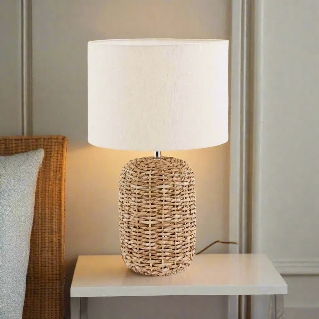 Beau&Co Einar Woven Tall Table Lamp In Natural