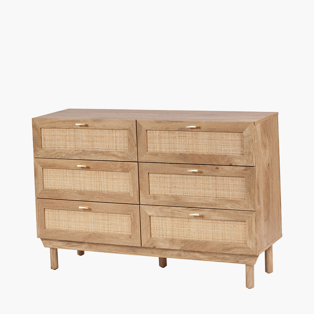 Beau&Co Emil Natural Rattan 6 Drawer Unit