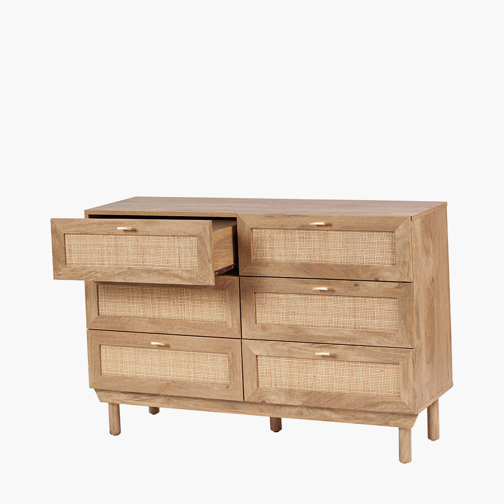 Beau&Co Emil Natural Rattan 6 Drawer Unit