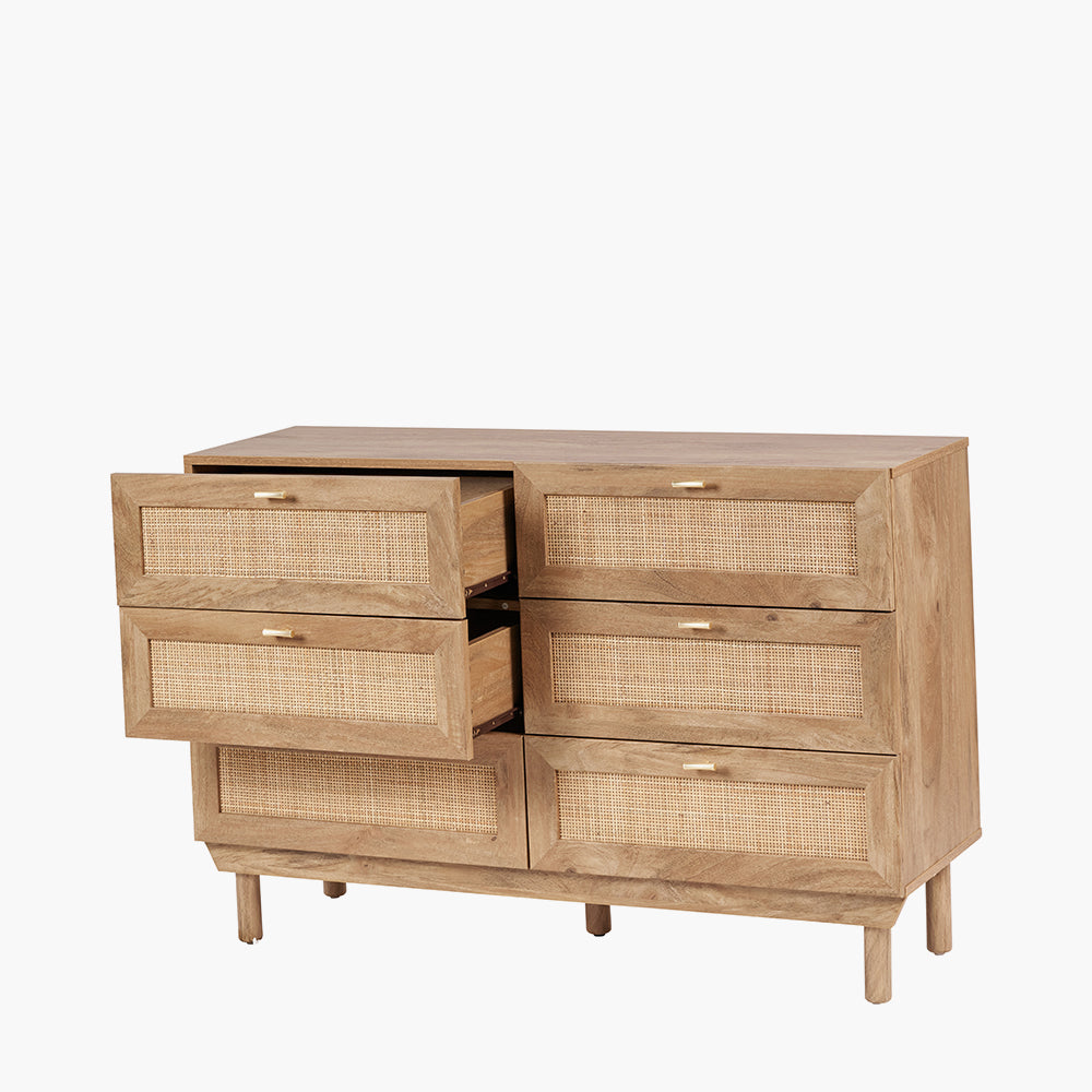 Beau&Co Emil Natural Rattan 6 Drawer Unit