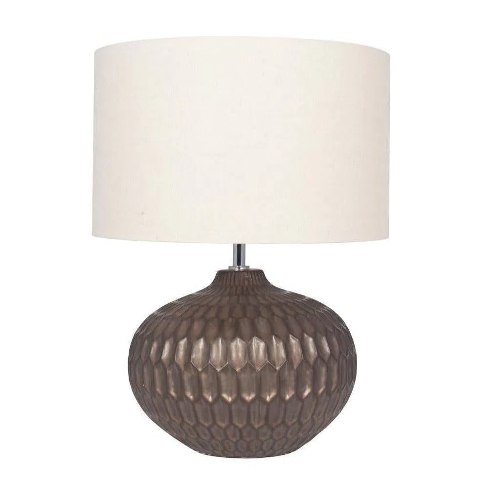 Beau&Co Erik Bronze Textured Glazed Ceramic Table Lamp