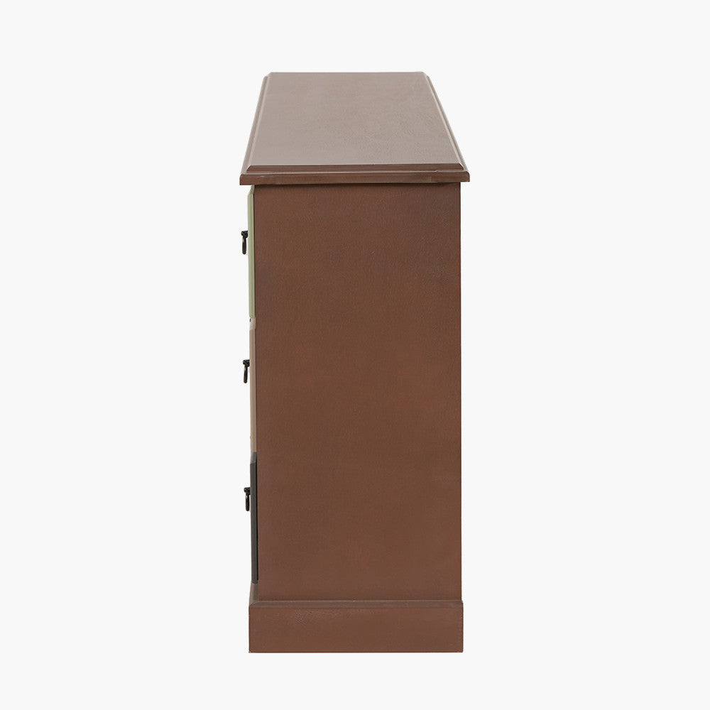 Beau&Co Falk Sage Multicoloured Pine Wood 12 Drawer Unit