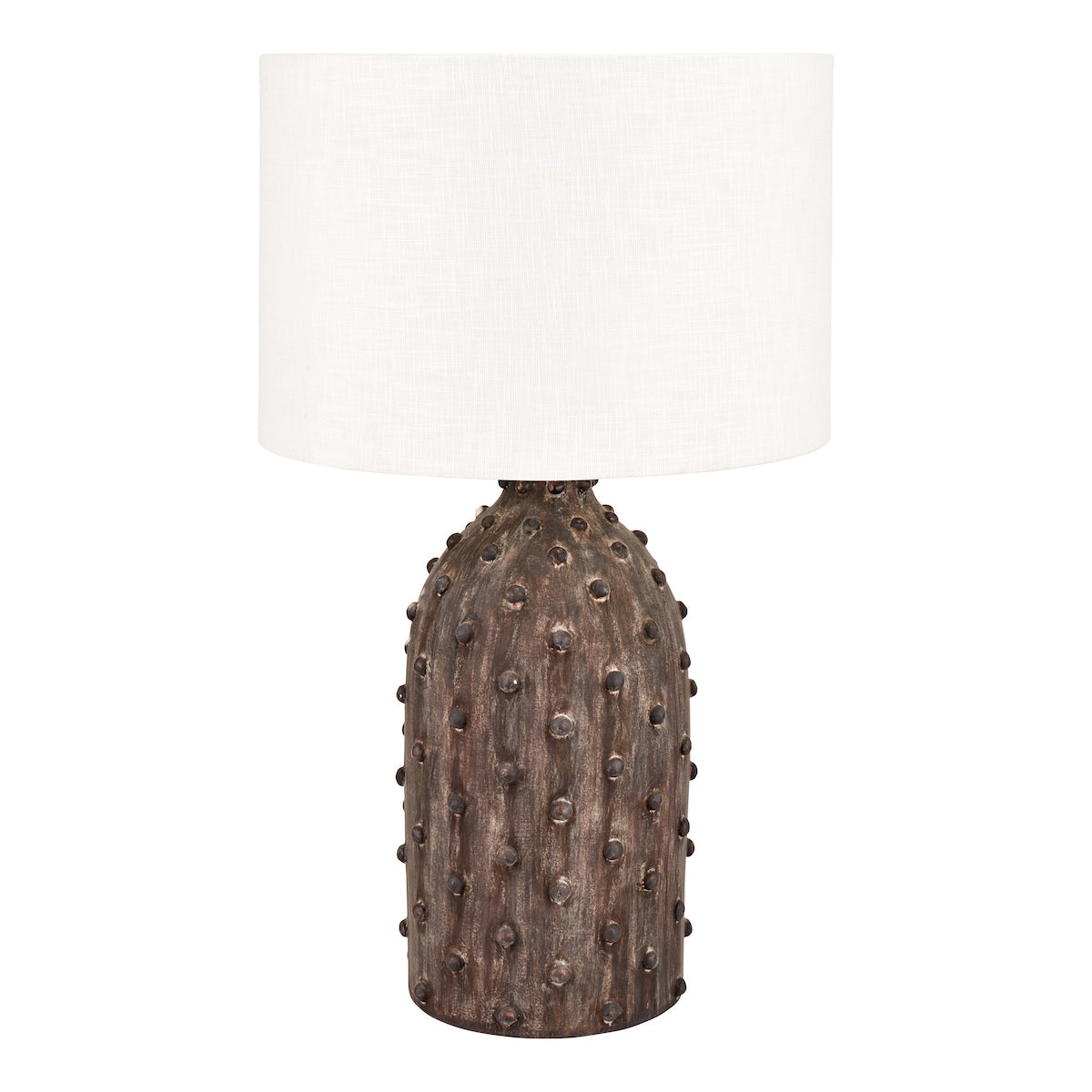 Beau&Co Freja Textured Dot Grey Stoneware Table Lamp Base
