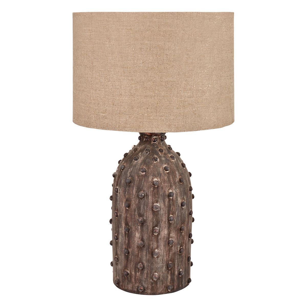 Beau&Co Freja Textured Dot Grey Stoneware Table Lamp Base