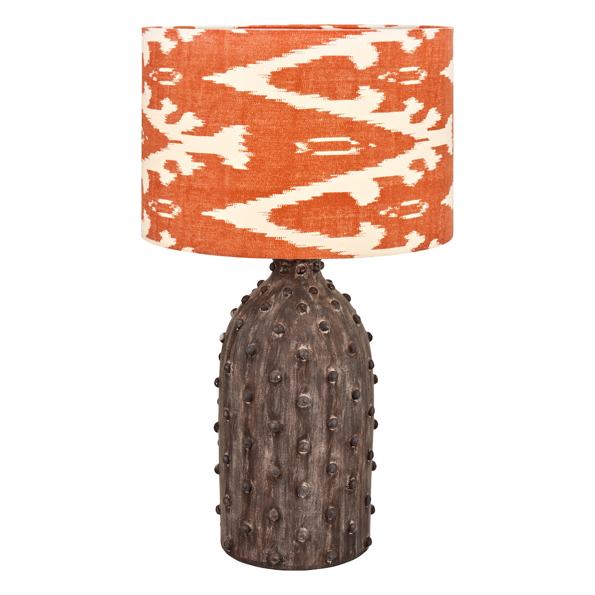 Beau&Co Freja Textured Dot Grey Stoneware Table Lamp Base