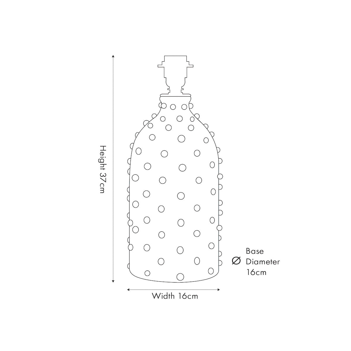 Beau&Co Freja Textured Dot Grey Stoneware Table Lamp Base