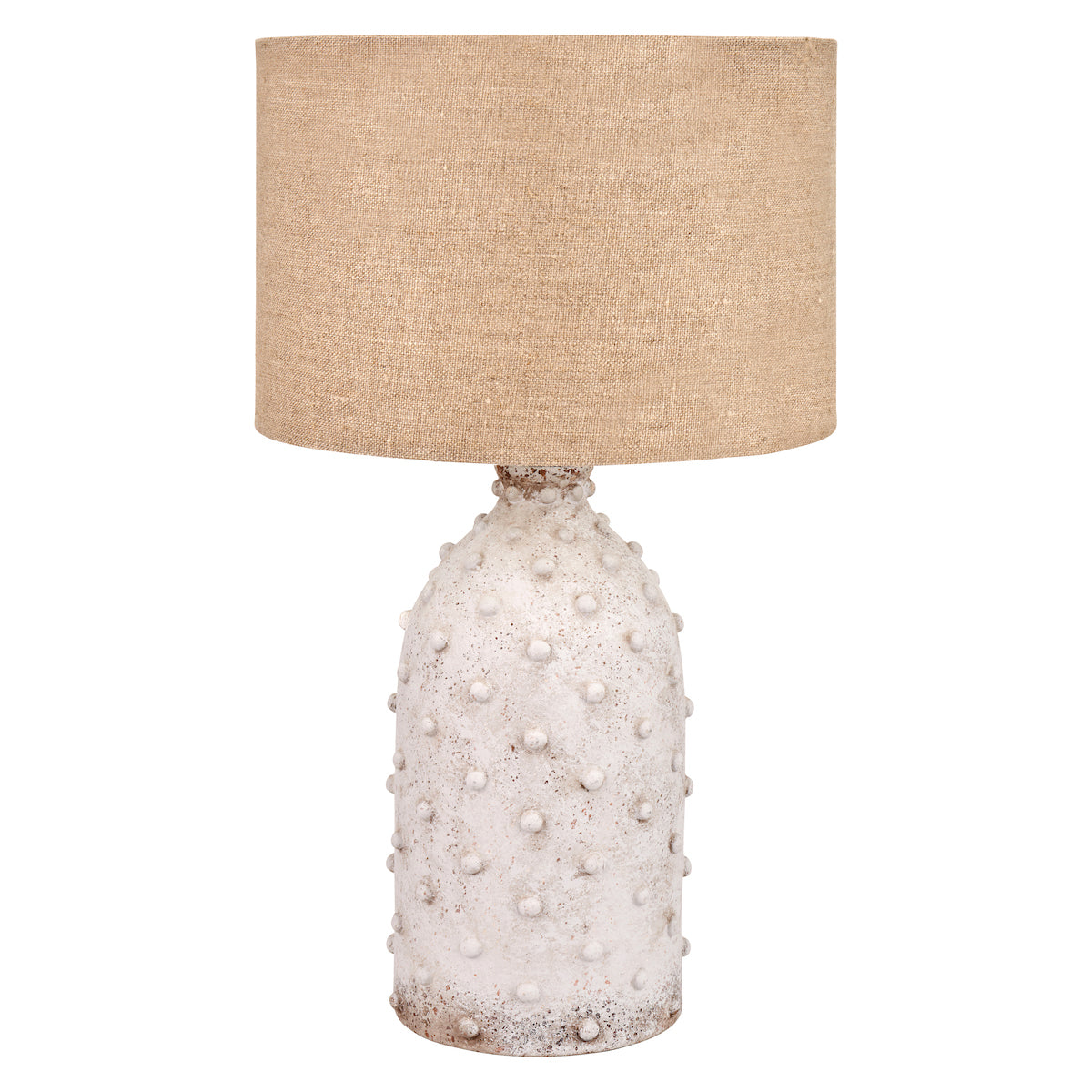 Beau&Co Freja Textured Dot Light Grey Stoneware Table Lamp Base