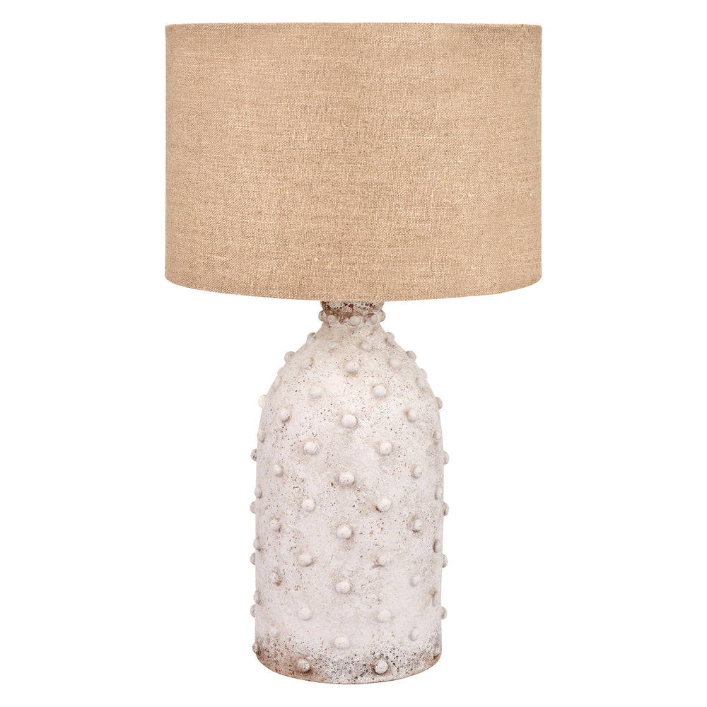 Beau&Co Freja Textured Dot Light Grey Stoneware Table Lamp Base