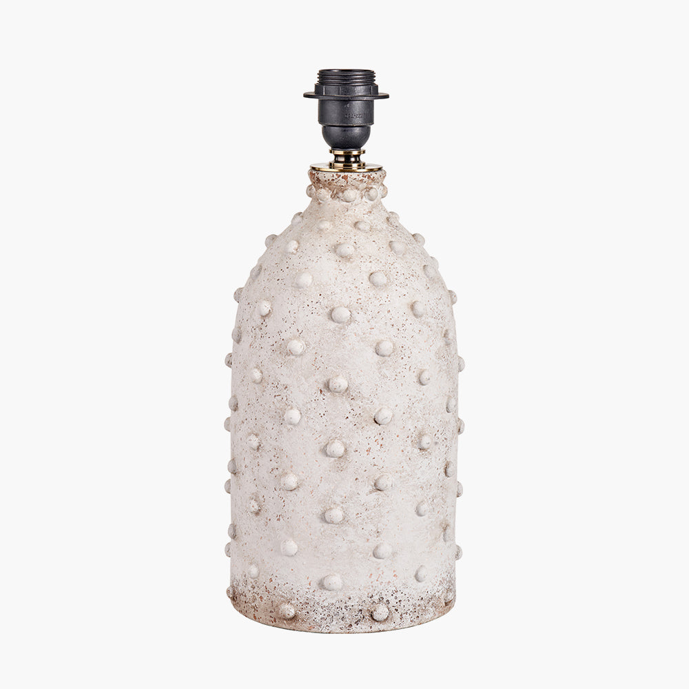 Beau&Co Freja Textured Dot Light Grey Stoneware Table Lamp Base