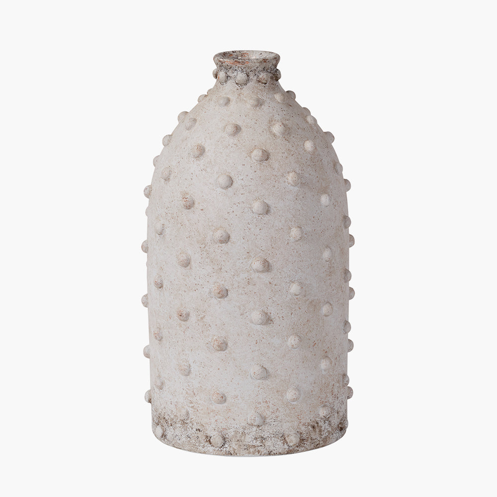 Beau&Co Freja Textured Dot Light Grey Stoneware Vase