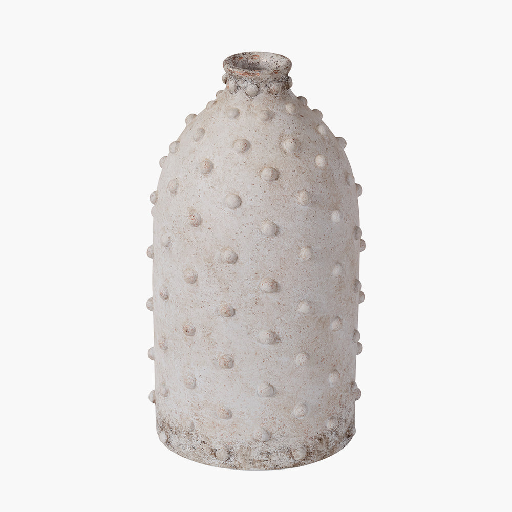 Beau&Co Freja Textured Dot Light Grey Stoneware Vase