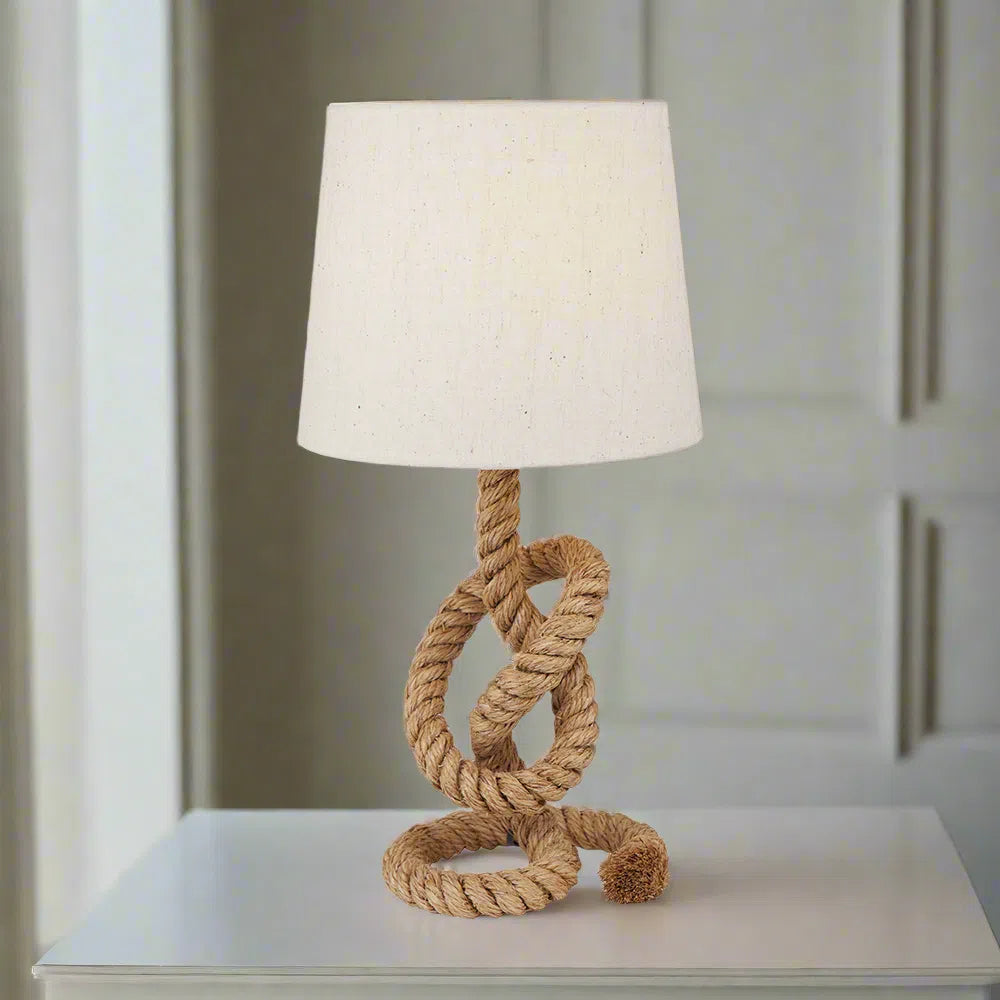 Beau&Co Hjalmar Rope Knot and Jute Table Lamp In Natural