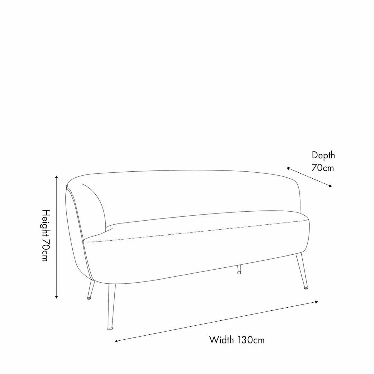 Beau&Co Ingrid Natural Chenille and Black Metal Sofa