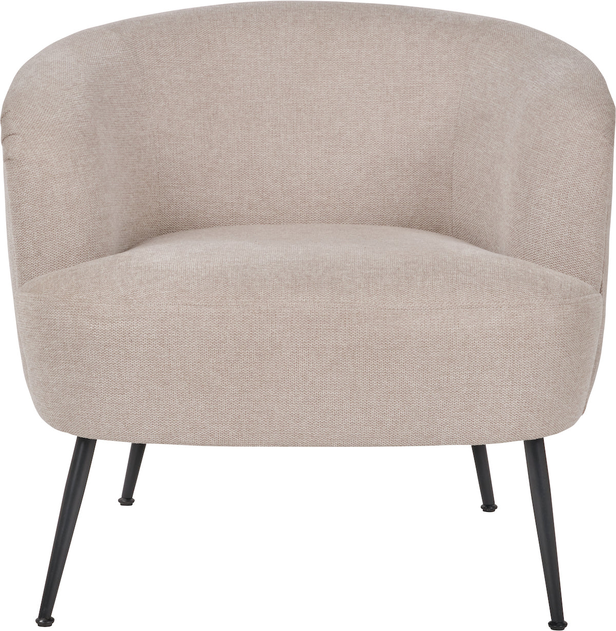 Beau&Co Ingrid Natural Chenille and Black Metal Tub Chair