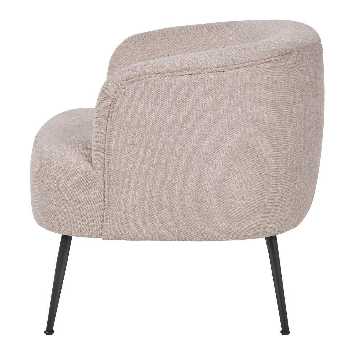 Beau&Co Ingrid Natural Chenille and Black Metal Tub Chair