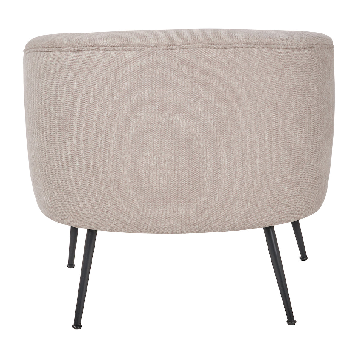 Beau&Co Ingrid Natural Chenille and Black Metal Tub Chair