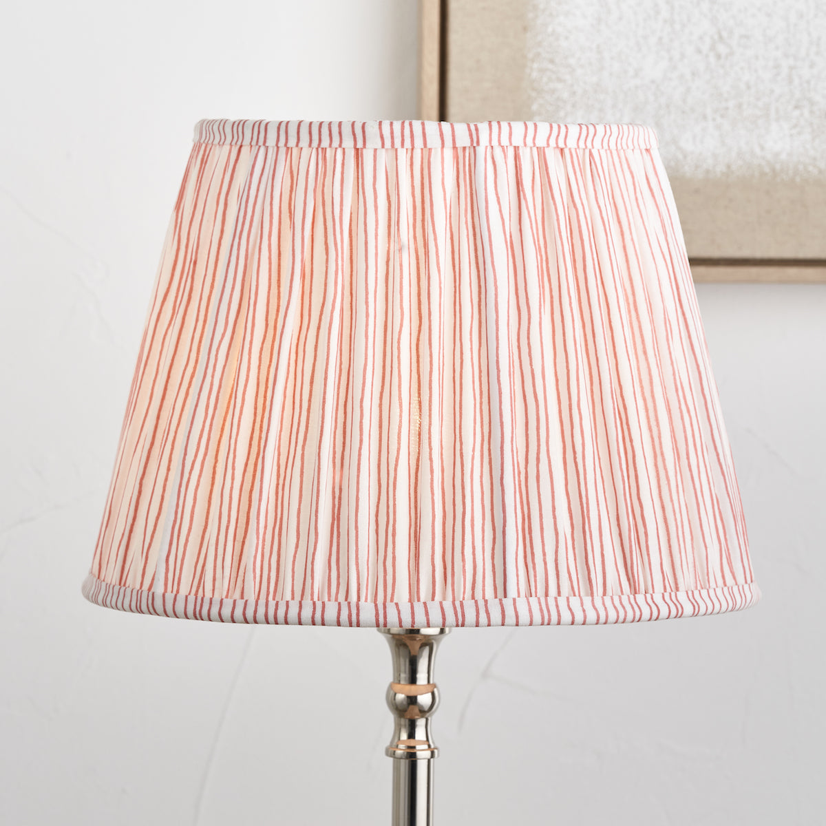 Beau&Co Jesper Cinnamon Stripe Mushroom Pleat Tapered Lampshade