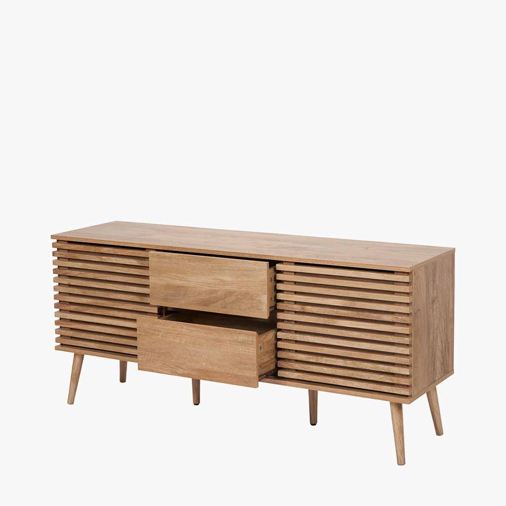 Beau&Co Knut Natural Eucalyptus Wood 2 Door 2 Drawer Sideboard