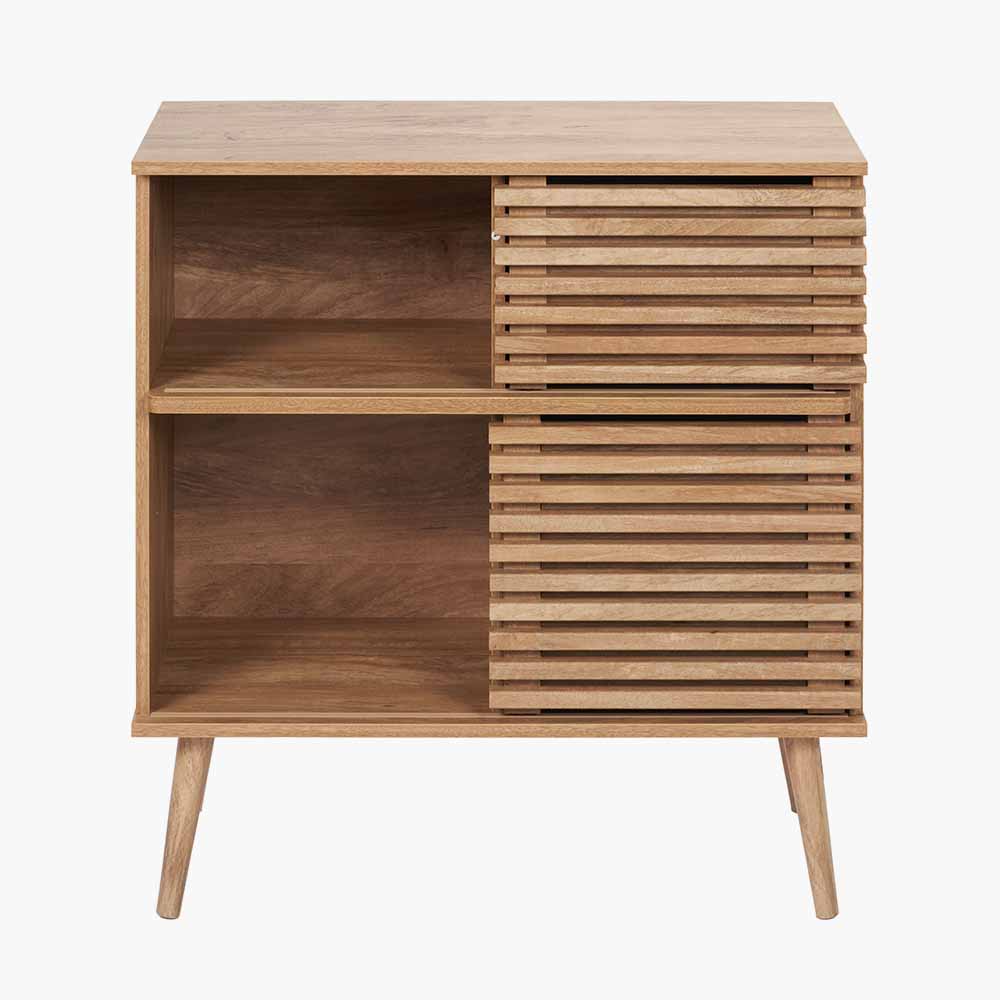 Beau&Co Knut Natural Eucalyptus Wood 2 Door 2 Shelf Unit