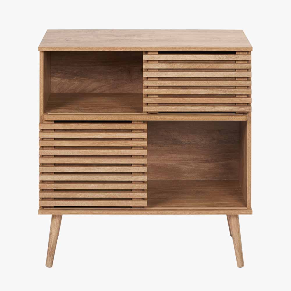 Beau&Co Knut Natural Eucalyptus Wood 2 Door 2 Shelf Unit
