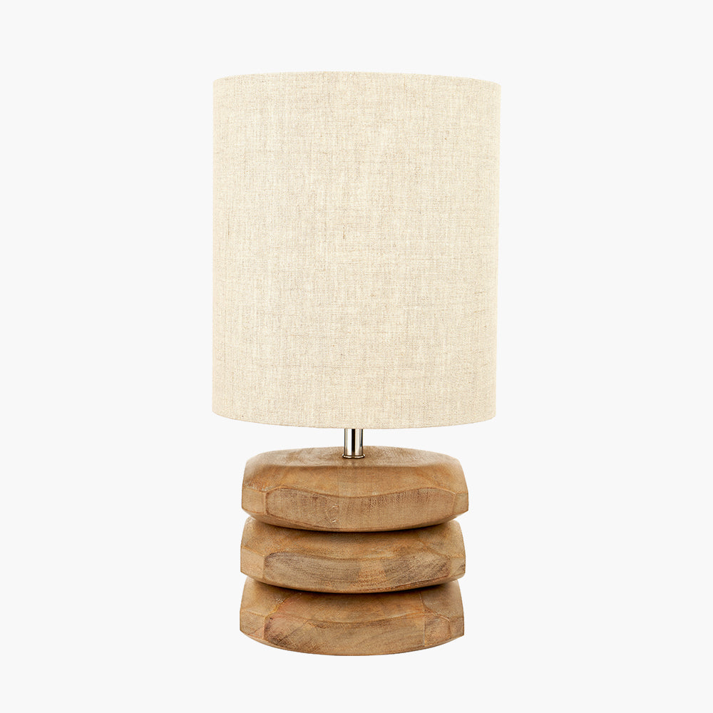 Beau&Co Lars Natural Mango Wood 3 Pebble Table Lamp