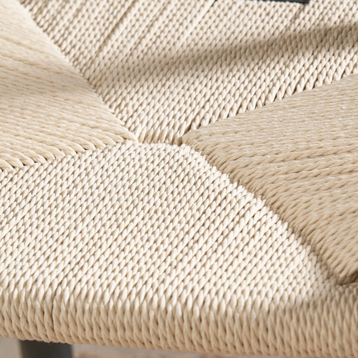 Beau&Co Leif Black Beech Wood and Natural Paper Rope Dining Chair