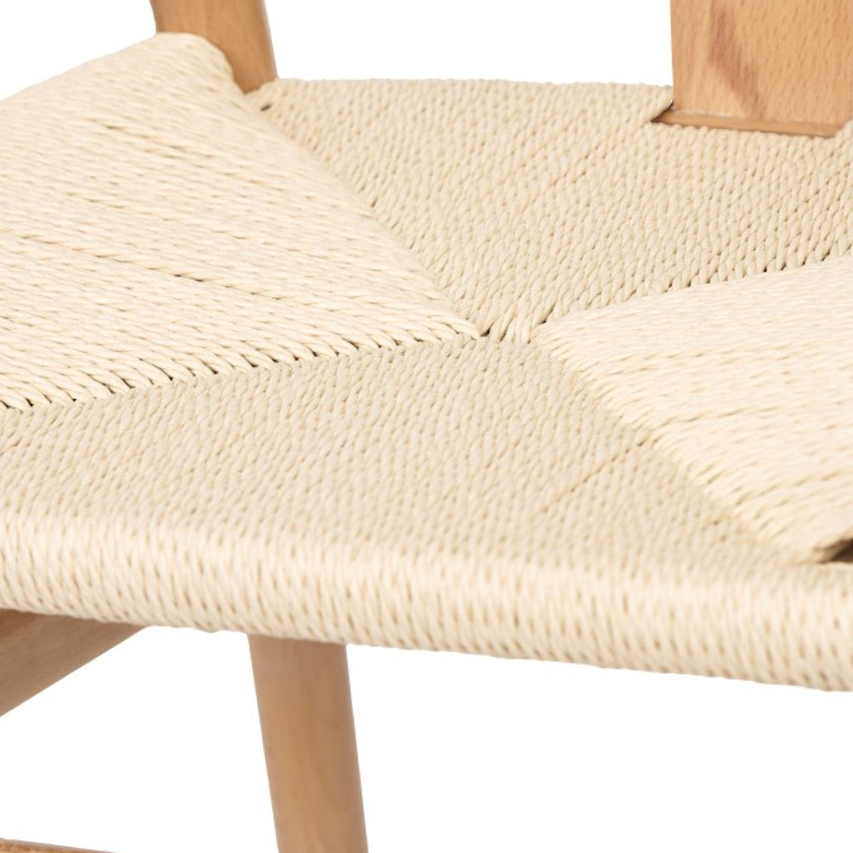 Beau&Co Leif Natural Beech Wood and Natural Paper Rope Dining Chair