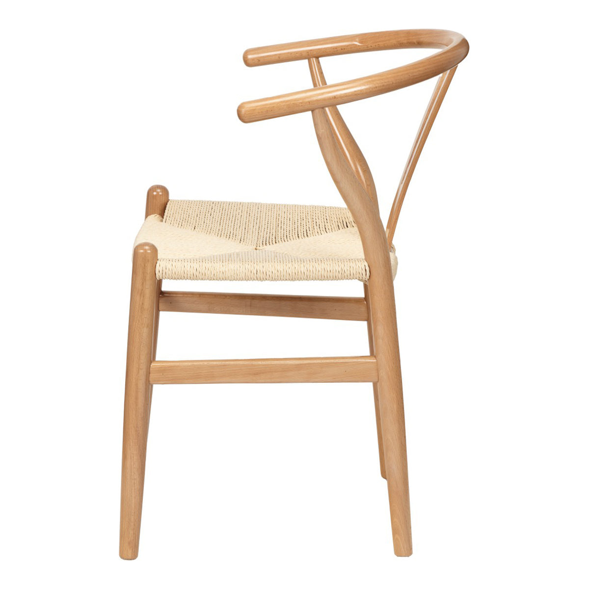 Beau&Co Leif Natural Beech Wood and Natural Paper Rope Dining Chair