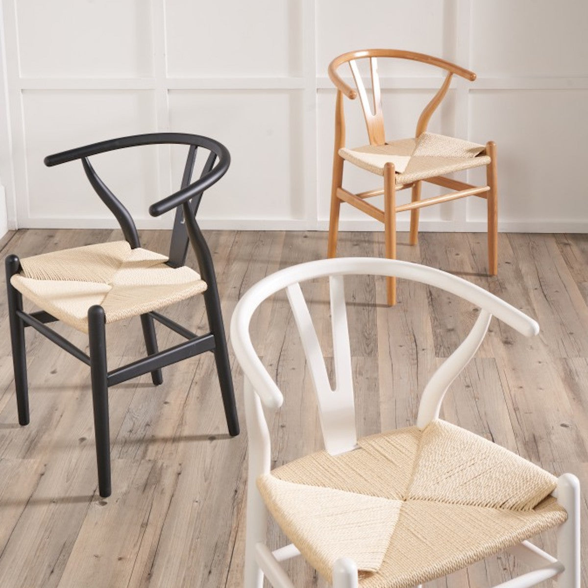 Beau&Co Leif Natural Beech Wood and Natural Paper Rope Dining Chair