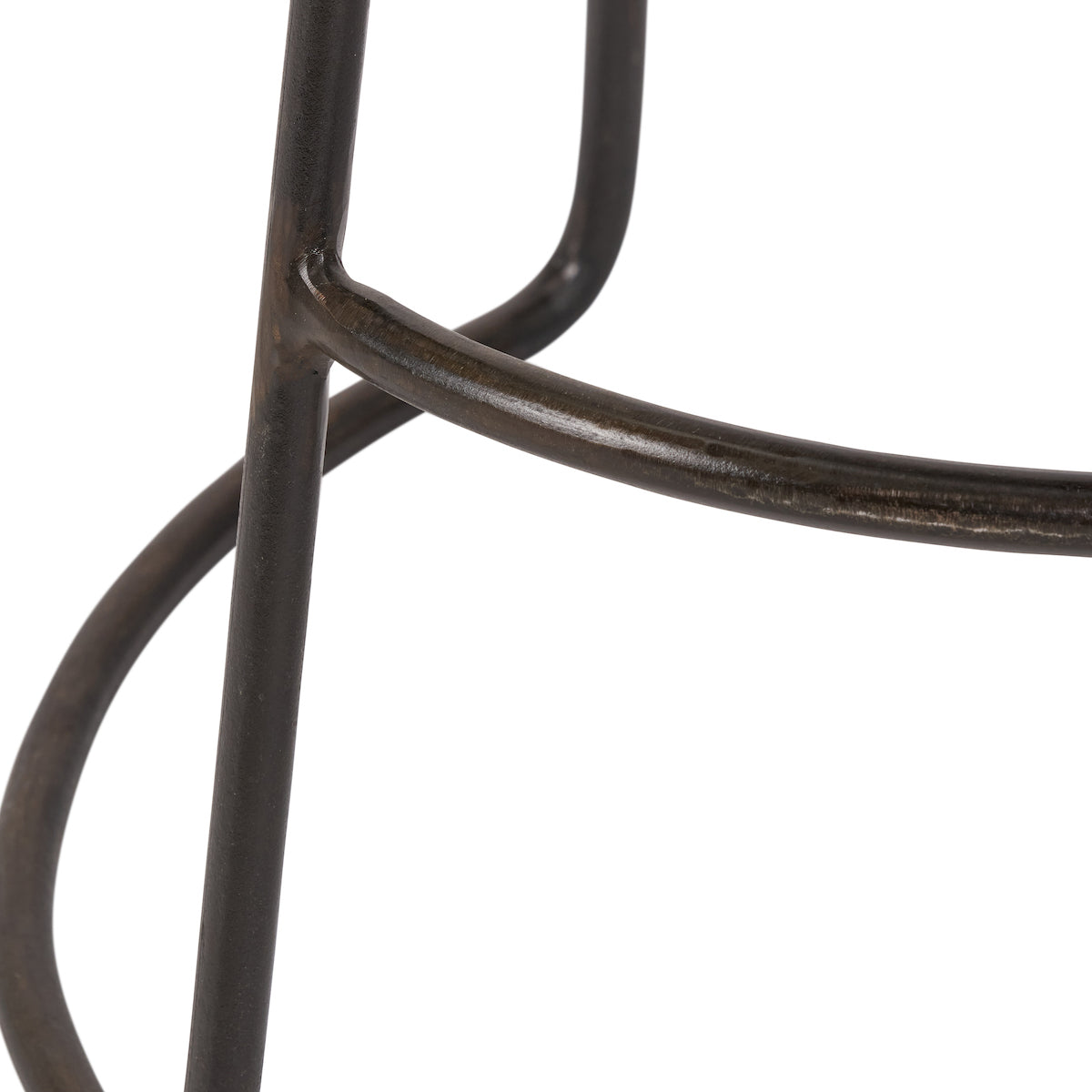 Beau&Co Mikkel Peppercorn Leather and Bronze Metal Bar Stool